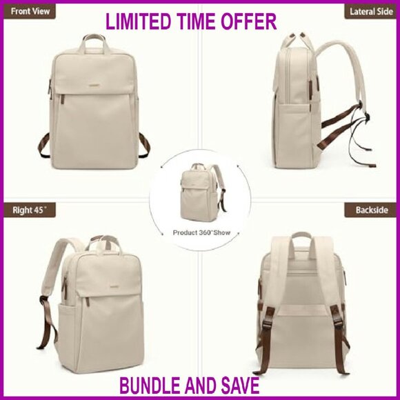 15.6 Inch Laptop Backpack Water-Resistant Oxford Nylon Travel Work College